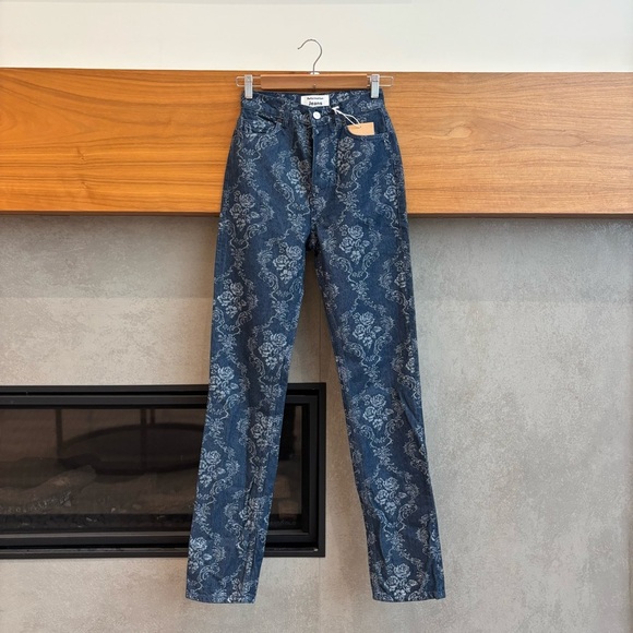 NWT REFORMATION Cynthia Baroque High Rise Straight Long Jeans, Size 23 - Picture 7 of 16